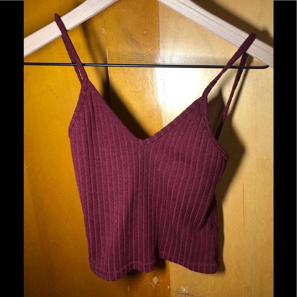 Brandy Melville Maroon Ribbed tank top
